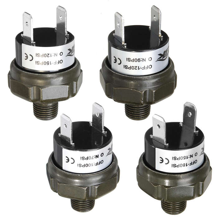 12 - NPT1/8inch Air Valve Compressor Tank Pressure Control Switch 70 90 100 120 150 180psi 12V