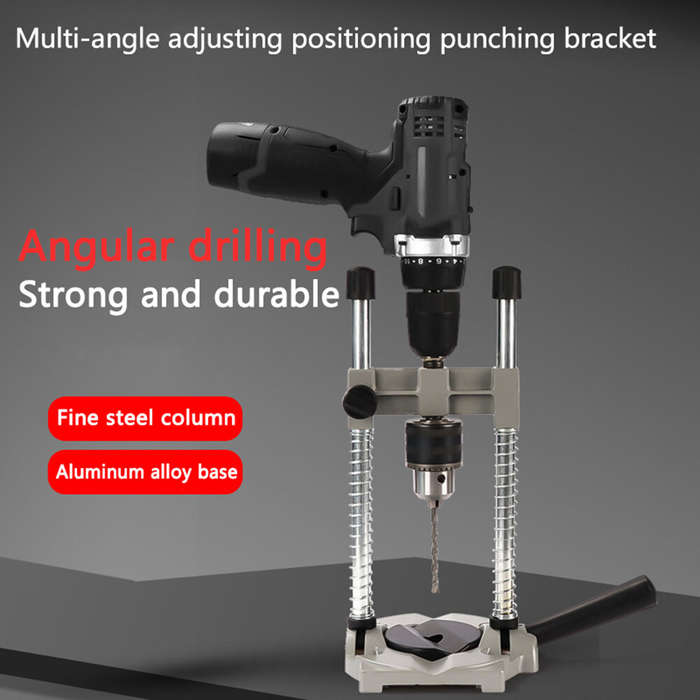 Versatile Drill Stand for Woodworking Enthusiasts Multi-Angle Hole Puncher Mini Drill Hammer Holder