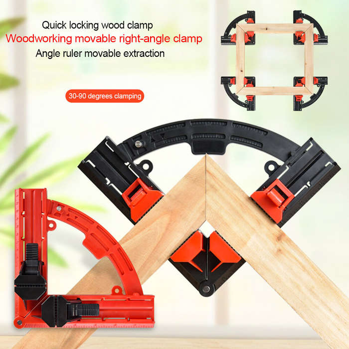 Black - Woodworking 90 Corner Frame Clamp Adjustable Expandable Quick-Lock ABS Plastic Picture Frami