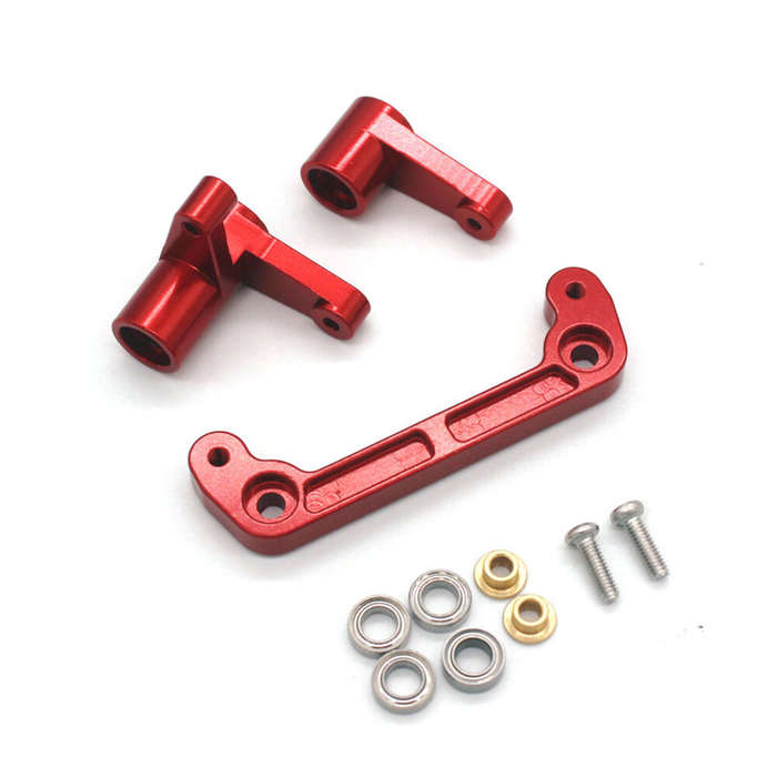 Black - Upgraded Metal Parts Steering Components for 1/14 ZD Racing MT16 BX12 X12S JIUSI PT14R MT14R