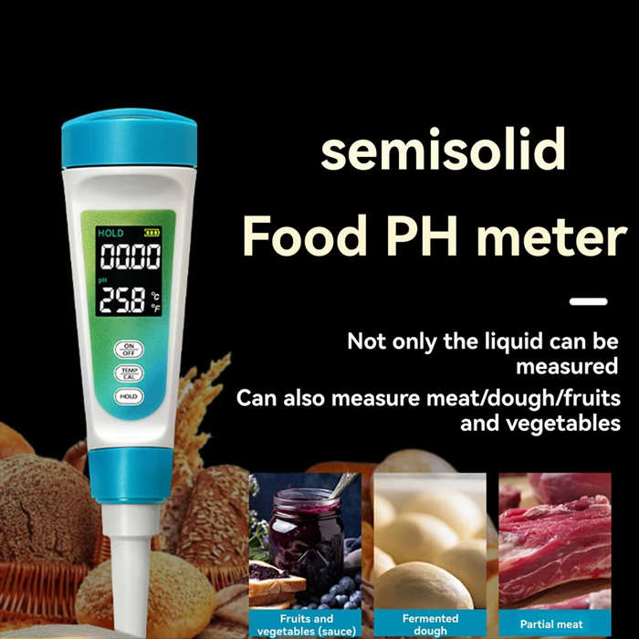 White - A03R PH Food PH Meter Detector PH-012 PH Meter Backlight LCD Digital Water Quality Tester Pe
