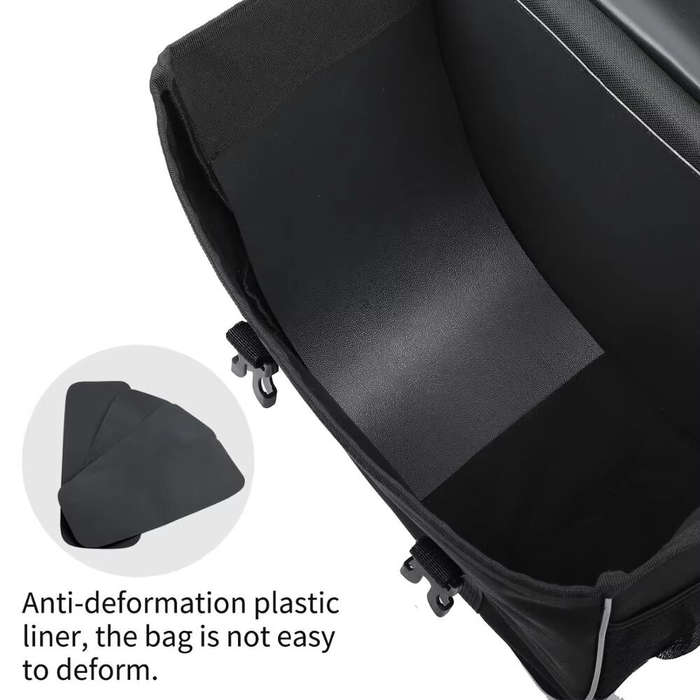 Black - WEST BIKING 30L Bicycle Panniers Bag with Rain Cover Wear-resistant Cycling Travel Saddle Ba