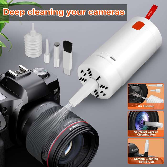 White - 21-in-1 Upgraded Electronic Keyboard Cleaning Kit with Mini Vacuum for Laptop, iPad, Phone,