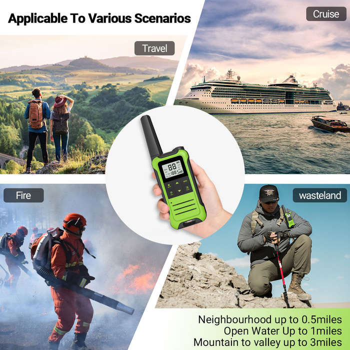 Black - Baofeng BF-T22 Walkie Talkies 16 Channels 446MHz PMR License-Free Two-Way Radios LED Flashli
