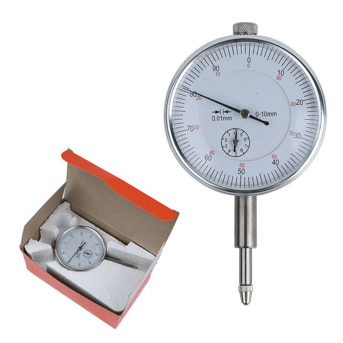 Silver - ETOPOO Mechanical Dial Test Indicator Gauge 0-10mm Range 0.01mm Precision with Universal Ma