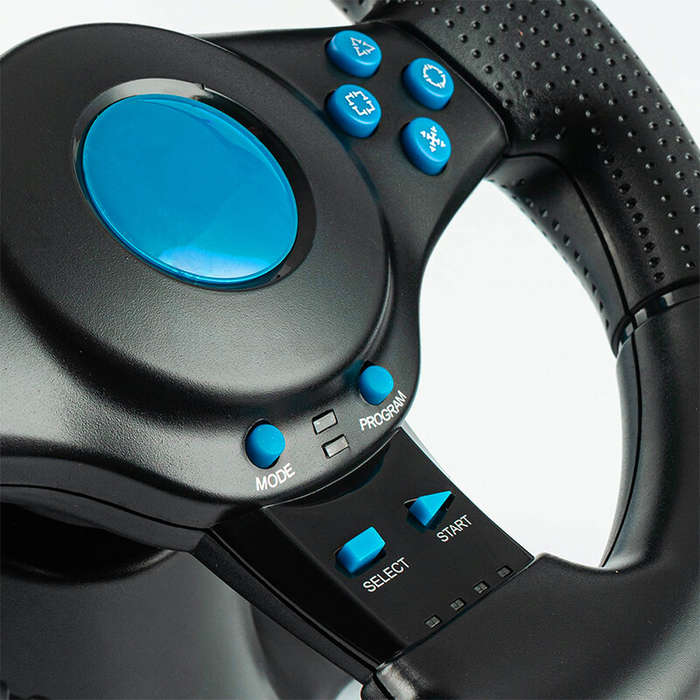 Black - 7-in-1 Racing Simulator Steering Wheel Vibration Controller Game Racing Steering Wheel for N