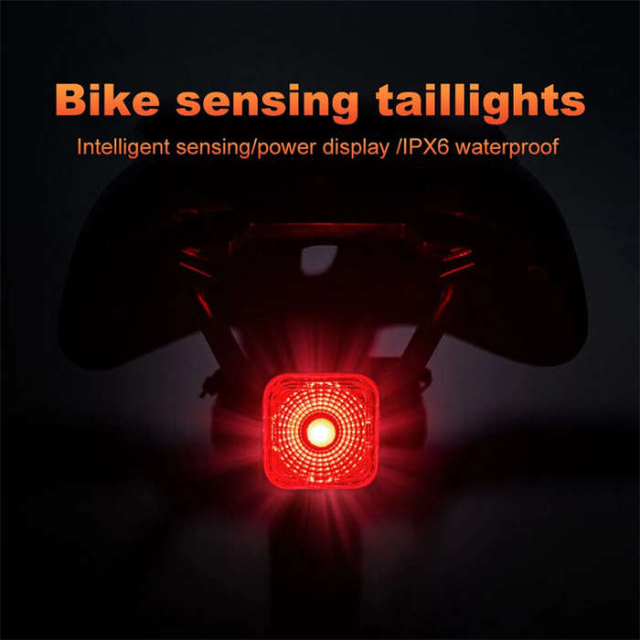 Black - BENGGUO Smart LED Digital Display Bike Taillight Brake Sensing IPX6 Waterproof 500mAh Long B