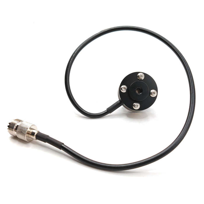 Silver - 1/4 Inch Thread Antenna Mount Shortwave UV Antenna Stand Aluminum Alloy Stainless Steel Uni