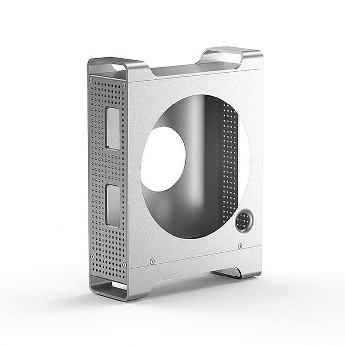 Gray - Vertical Docking Station for Mac Mini M4/M4 Pro With M.2 NVMe SSD Hard Drive Case SD/TF Port