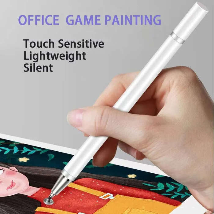 Black - Touch Screen Pen for Android Apple for Ipad Tablet Touch Screen Pen Two in One Capacitive Pe