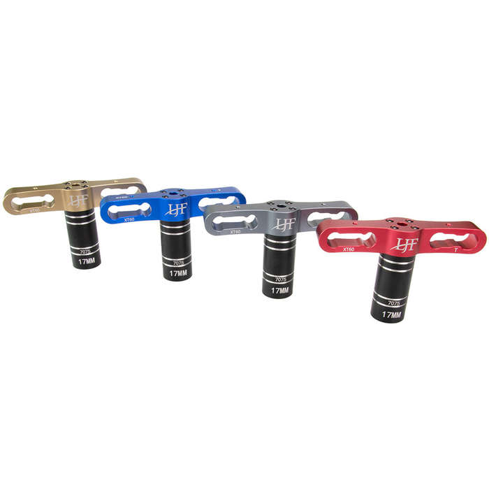 Grey - LJF Wheel Hex Sleeve Wrench Tool 17mm Socket Removable Nut 7075 Aluminum Hex Key for RC Car P