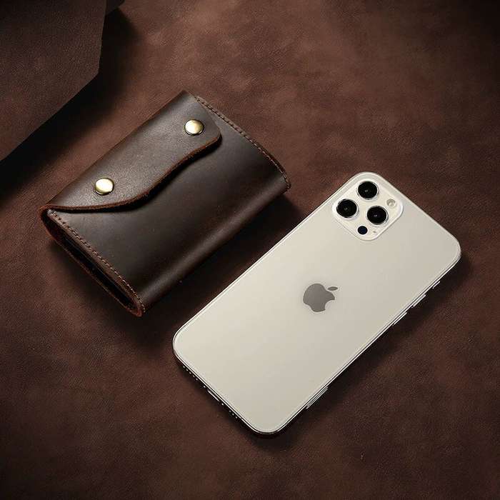 Coffee - Ekphero Handmade Leather Credit Card Holder Wallet for Men Vintage Genuine Leather Multi-sl