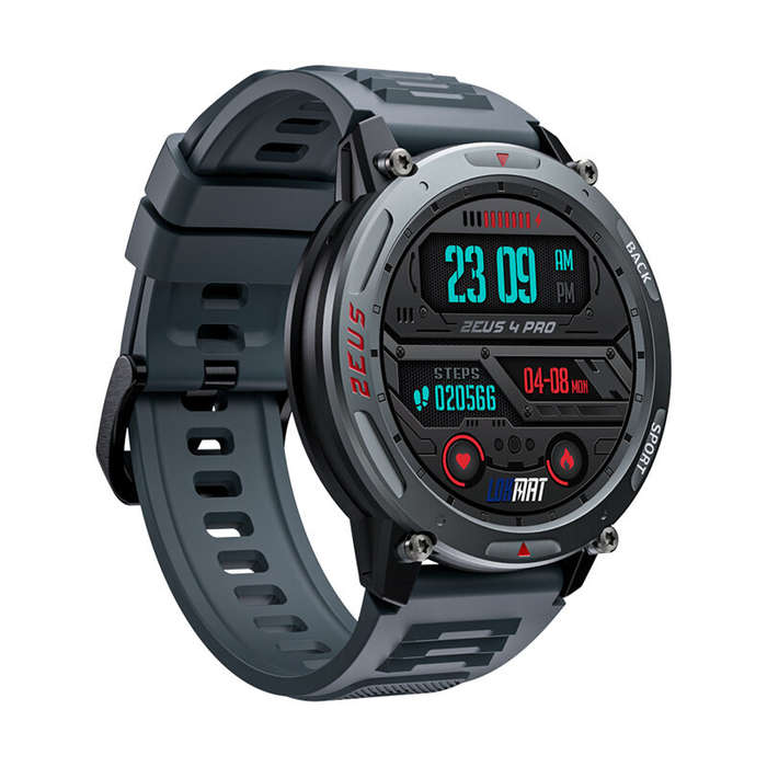 Black - LOKMAT ZEUS 4 PRO 1.43inch AMOLED Display 5ATM Waterproof AI Voice Assistant bluetooth Call