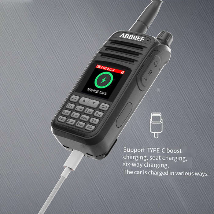 Green - ABBREE AR-730 High-Power Walkie Talkie EU Plug 136-520MHz 256 Channels HD Display Screen NOA