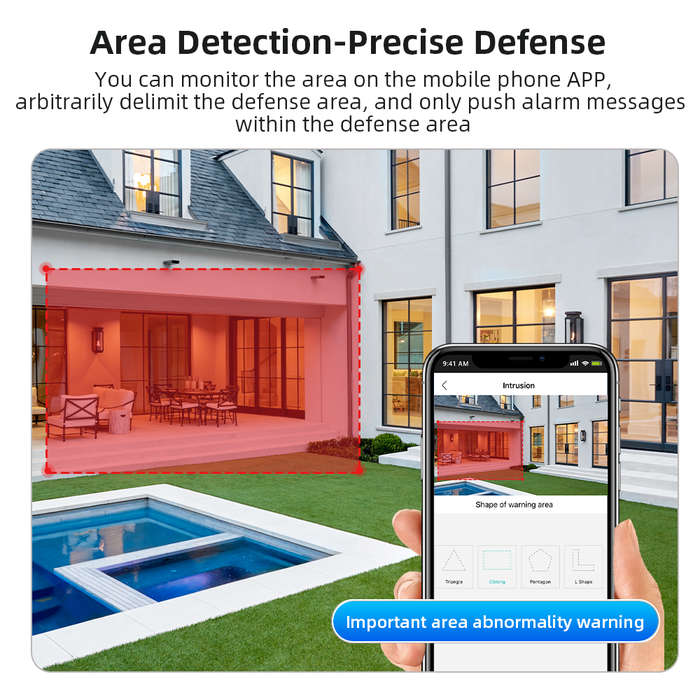 EU Plug - Wireless HD 3MP+3MP Binocular Camera ICSEE APP PTZ Monitoring Outdoor Home WIFI Camera