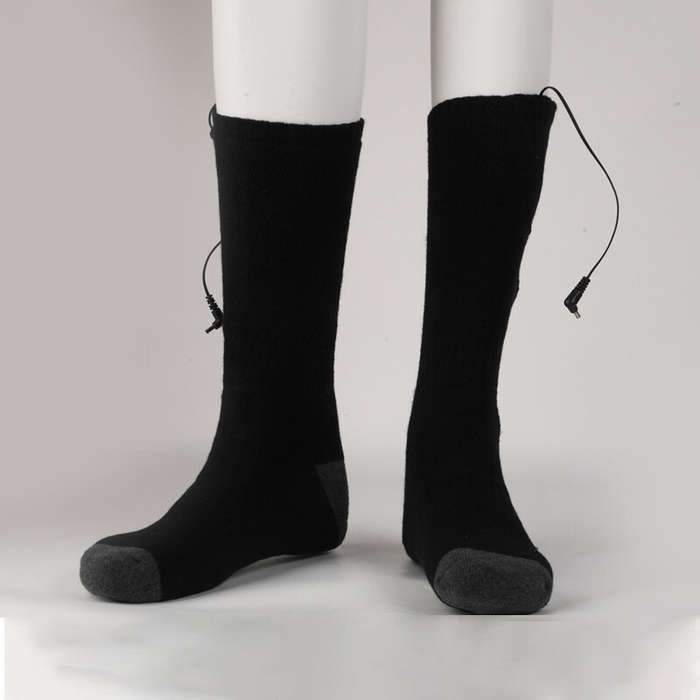 Black - Winter Electric Heating Socks 5V Rechargeable Adjustable Temperature Warm Socks Foot Warmer