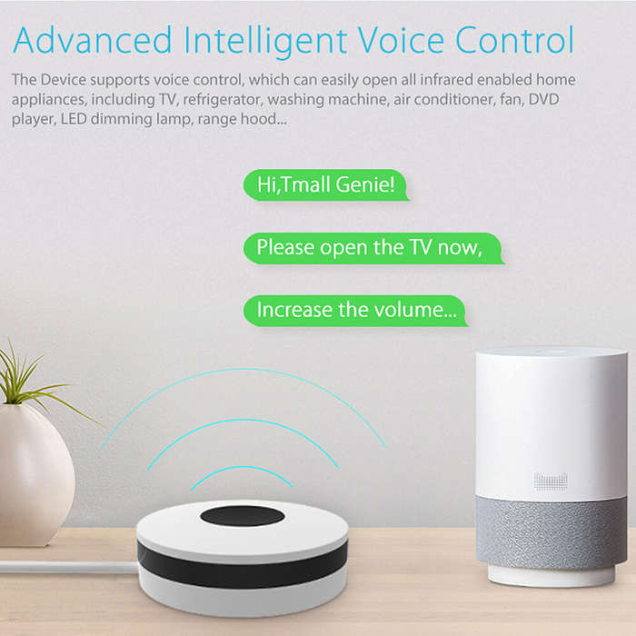 Black - NEO Tuya WiFi IR Smart Remote Controller Wireless APP Remote Vocie Control Intelligent DIY L