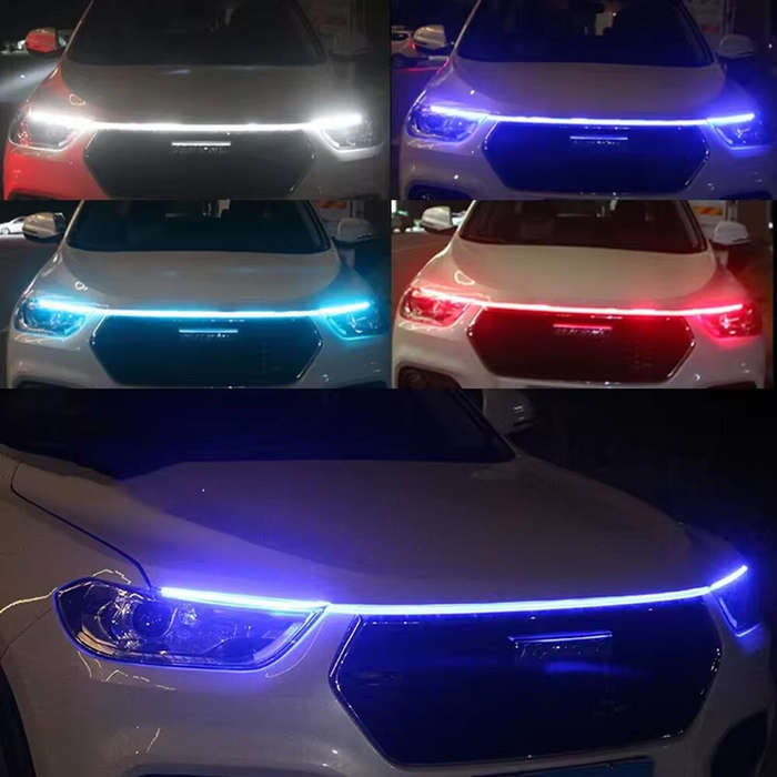 White - 1.8m Daytime Running Lights LED Decorative Strip Car Hood Decorative Light Strip for Grill H