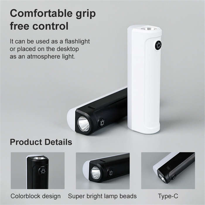 White - Mini Multifunction Flashlight Strong Light Rechargeable Super Bright LED Light Portable Trav