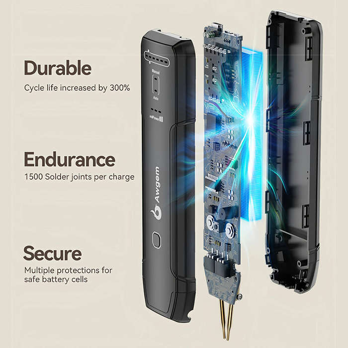 Black - Awgem SH1 Rechargeable Handheld Welding Tool 11 Power Levels for Battery Welding Suitable fo