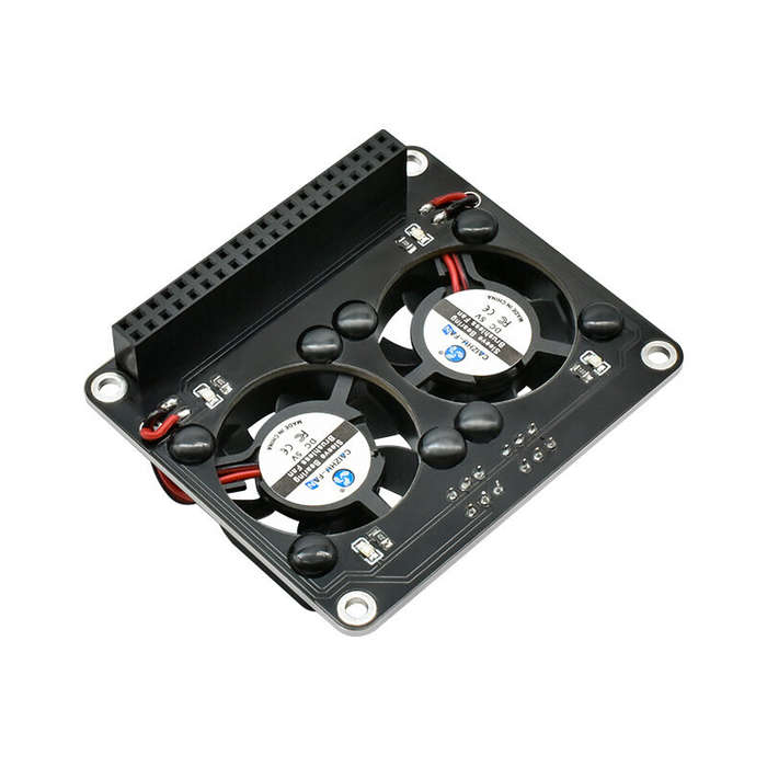 Board Only - Raspberry Pi 4B Dual Fan Cooling Module with Green LED Active Airflow Full GPIO Compati