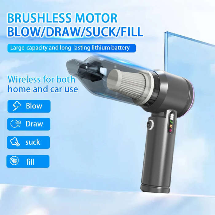 Black - Wireless Handheld Car Vacuum Cleaner Portable Design Powerful 17000Pa Strong Suction for Out