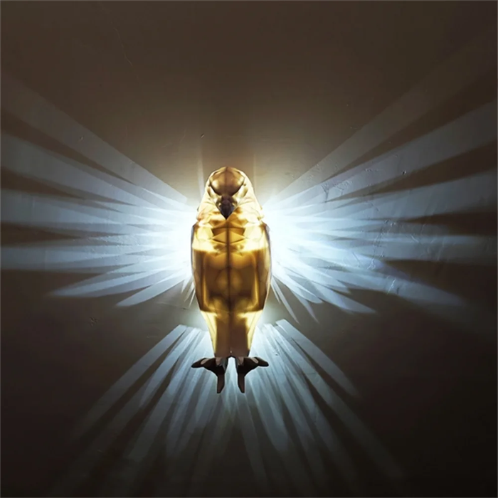 Owl - Eagle Owl Animal Projector Wall Lamp 3D Print Sconce Light Plastic Material Battery Operated H