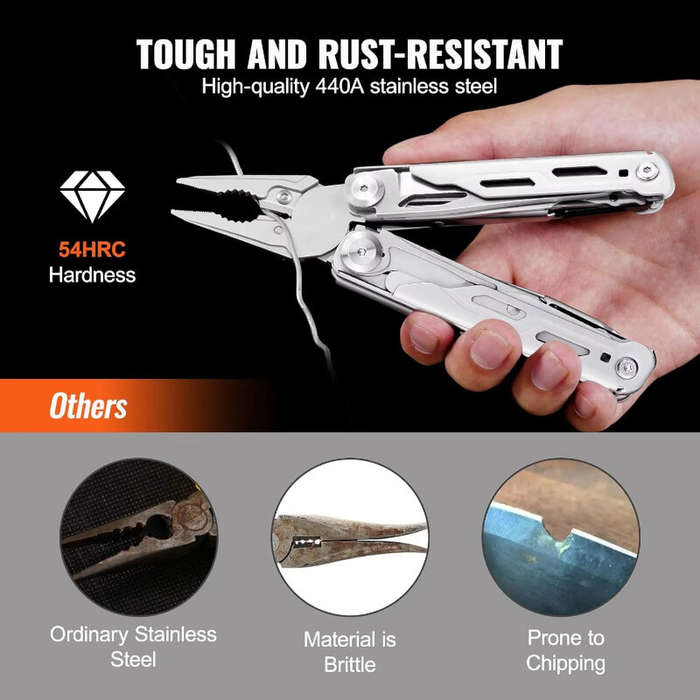 Black - 28 in 1 Outdoor Multifunctional Plier Tool Stainless Steel Professional Folding Screwdriver