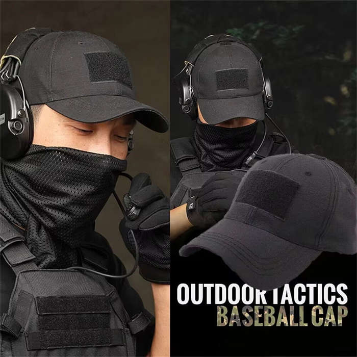 Black - 1PC Men Camouflage Tactical Baseball Cap Summer Breathable Sun Hat for Fishing Hiking Outdoo