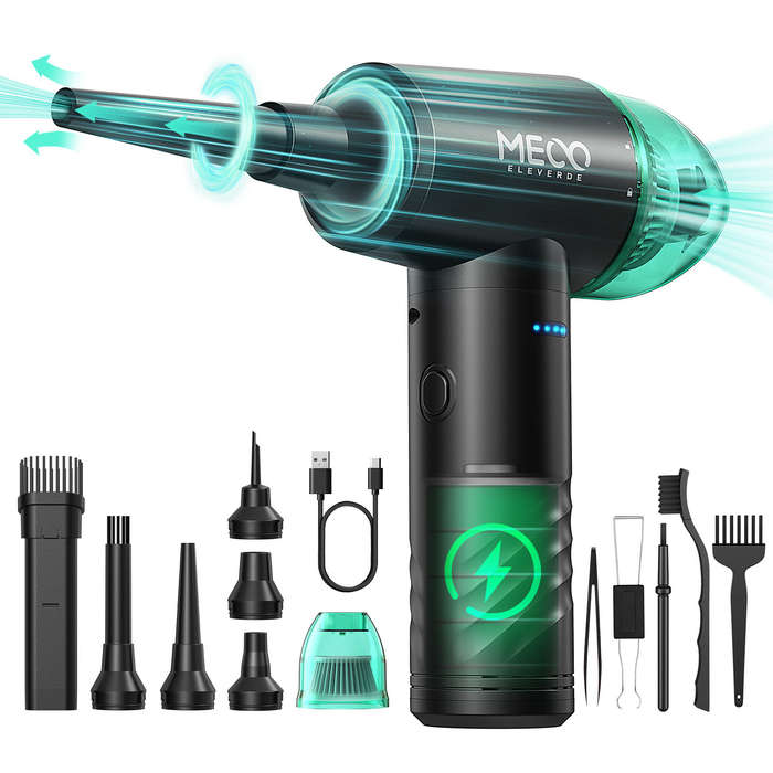 MECO ELEVERDE ME-CR1 Electric Compressed Air Duster & Vacuum Cleaner 4 in 1 Function Powerful 3-Gear