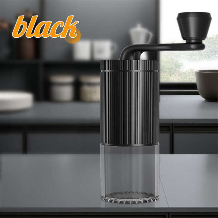 White - Comfook Portable Manual Coffee Grinder Adjustable Ceramic Core Visible Powder Chamber Compac