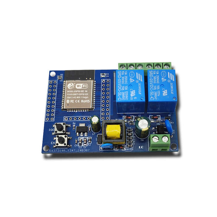 Board Only - AC220V Power Supply ESP32 Wi-Fi bluetooth 2 Channel Relay Module ESP32 Secondary Develo