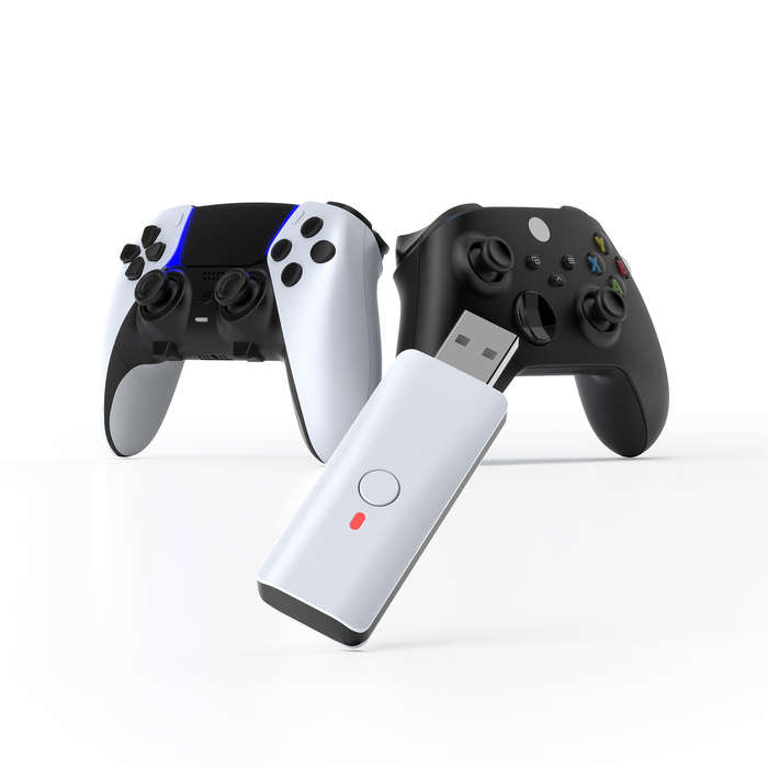 White - JYS JYS-P5119 PRO Wireless Controller Adapter bluetooth Multi-Platform PS5 Switch PC Android