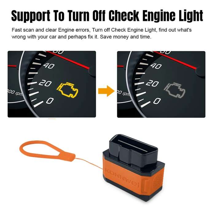 Black - Konnwei KW906 OBD2 ELM327 V1.5 Pic18F25K80 OBD 2 Bluetooth 5.0 Scanners Car Diagnostic tool