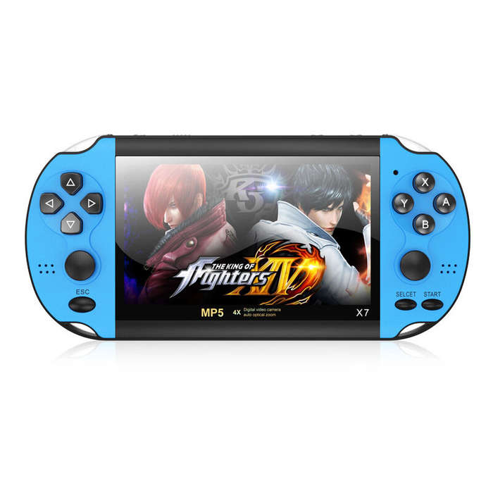 Blue - X7 4.5inch Handheld Arcade Game Console with Dual Joystick Video Game Player Built-in 3000+ G