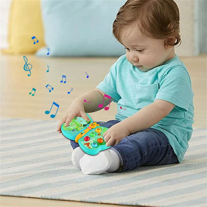 Yellow/Green - Multifunctional Electric Interactive Musical Moth Toddlers Baby Educational Sound and