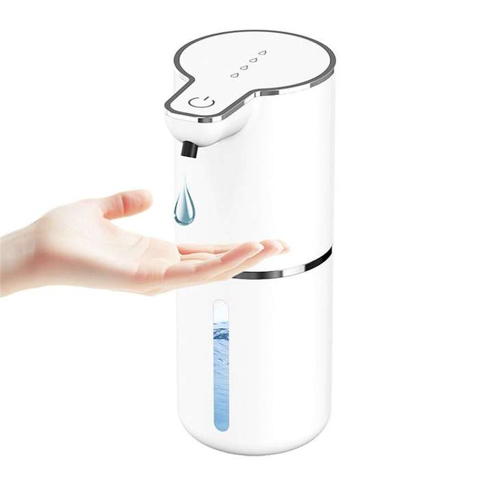 White - 4 Level Automatic Soap Dispenser Touchless Foaming Soap Dispenser 350ML USB Rechargeable Ele