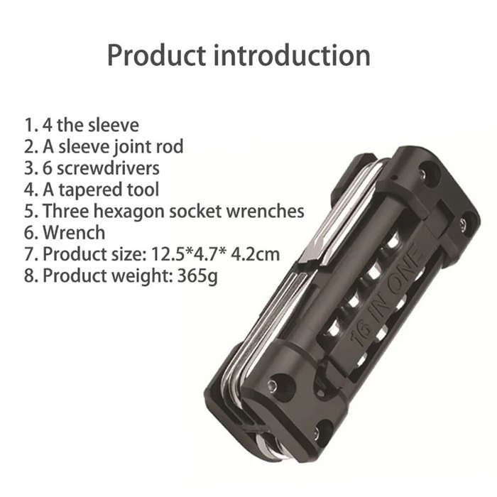 Green - XANES 1pcs Multi-functional Combination Bicycle Tool Outdoor Motorcycle Bike Tire Chain Repa