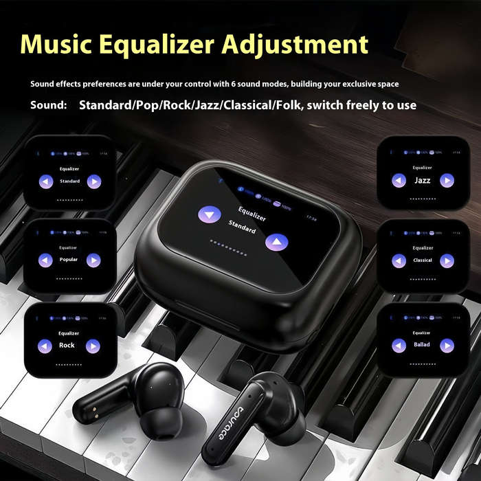 Standard Version - TY01 TWS bluetooth 6.0 Earbuds AI Wireless Translation Earphone with 2.01-inch Sc