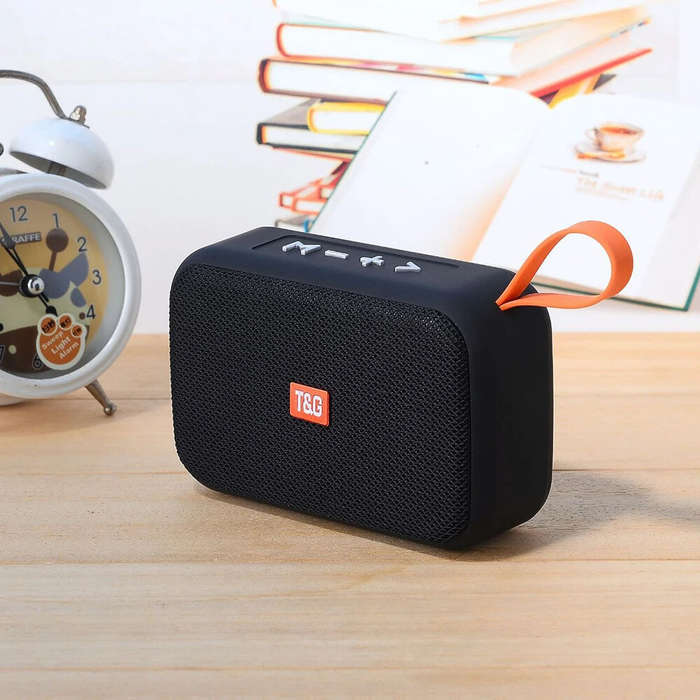 Black - T&G TG506 Portable bluetooth Speaker Wireless FM Subwoofer Radio 45mm Speaker TWS Hands-free
