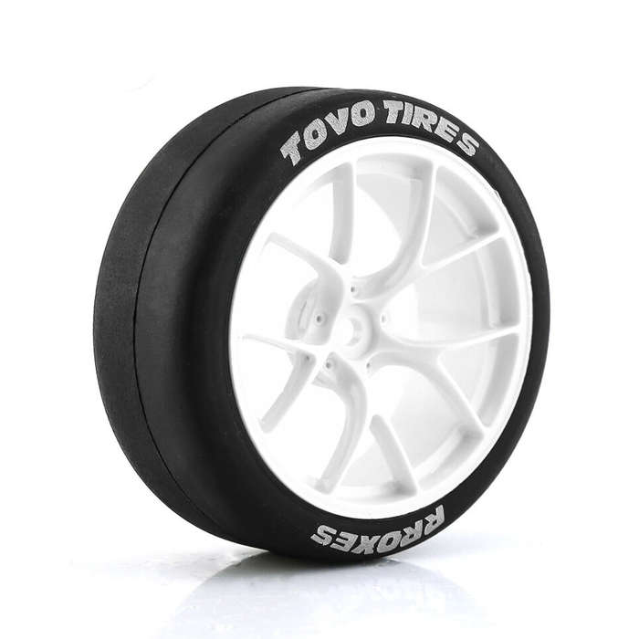 White - RC Rally Drift Tires On Road Racing Car Wheels Tyre for 1:10 Tamiya HSP HPI Kyosho TT01 TT02