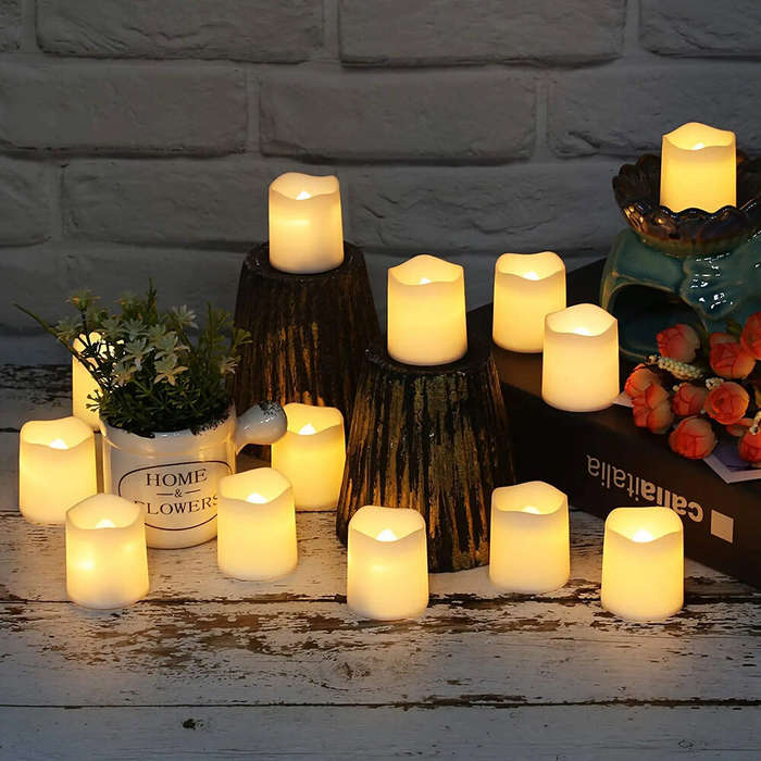 #24 - 24pcs Flameless LED Candle Lights Creative Wish LED Tea Lamp Warm White Halloween Wedding Chri