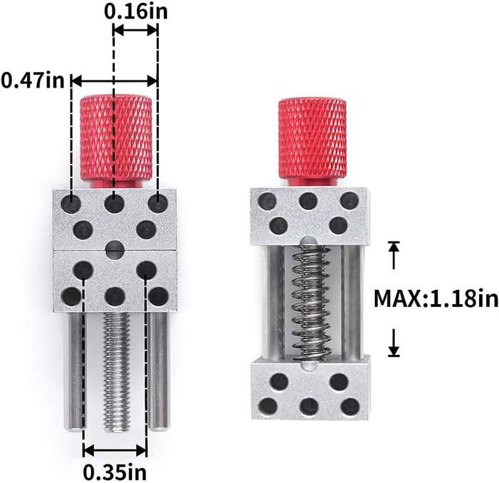 Red - High Precision Mini Vise adjustable up to 1.18inch wide Mini Bench Vice Clamp Mini Flat Clamp