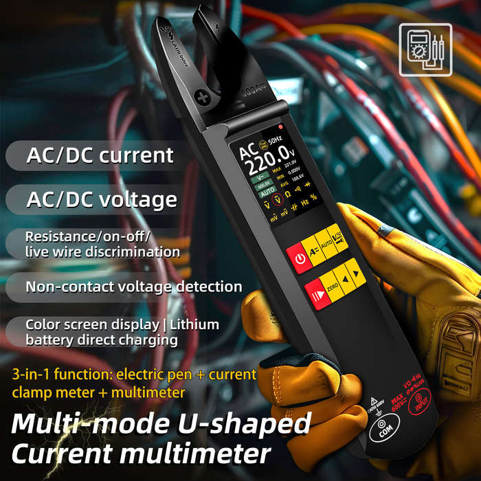 Black - BSIDE U5 Digital Clamp Multimeter True RMS TFT Screen AC DC Voltage Current Tester Non-Conta