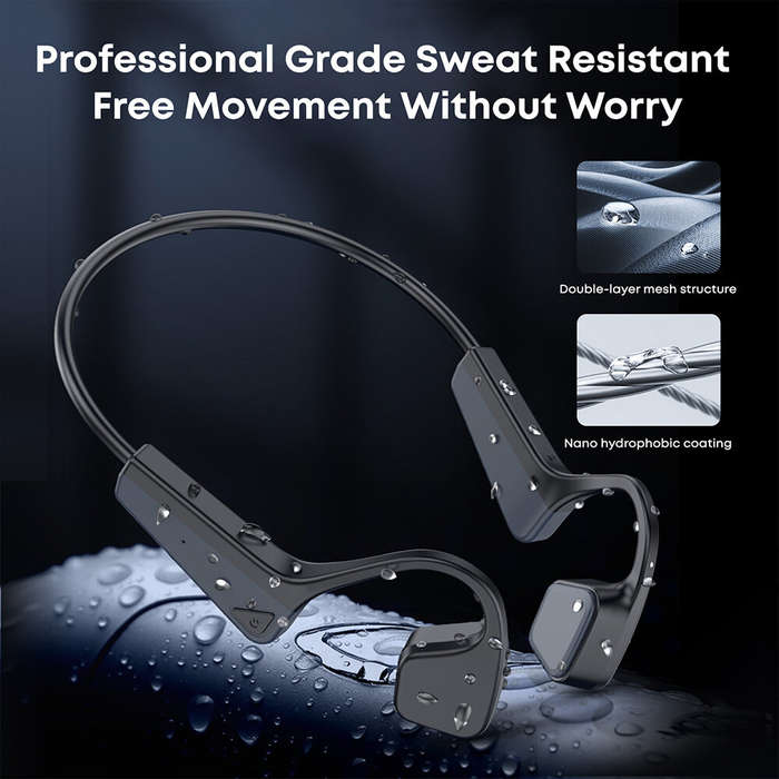 Langsdom BS17 True Bone Conduction Earphone bluetooth Headset HiFi Stereo CVC Noise Cancelling 360 F