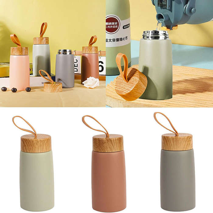 Grey - IPRee 304 Stainless Steel Insulated 280ml Coffee Mug Water Thermos Vacuum Flask Mini Water Bo