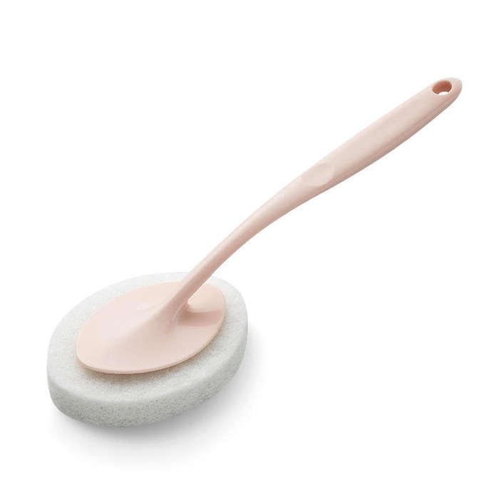 White - Honana Home Multifunctional Long Handle Dismountable Hook and Loop Design Sponge Cleaning Br