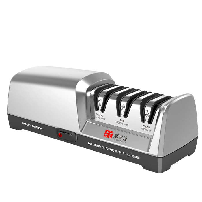 Silver - Household Automatic Multifunctional Quick Sharpener Electric Knife Sharpener 3-Stage System