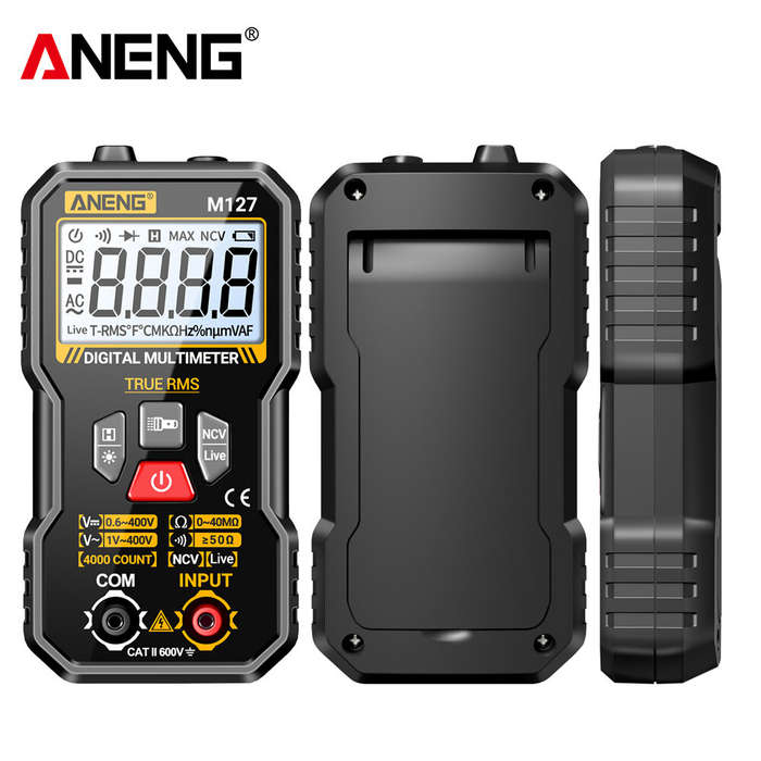 Red - ANENG M127 Digital Multimeter True RMS 4000 Counts Automatic Identification High-Definition Ba