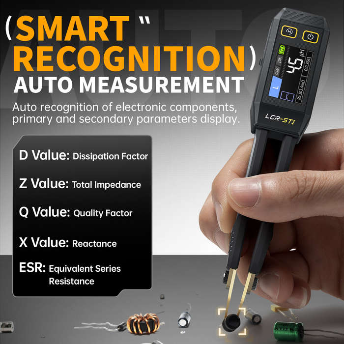 1 - FNIRSI LCR-ST1 Mini Smart Tweezer LCR SMD ESR Tester Resistance Capacitance Inductance Continuit